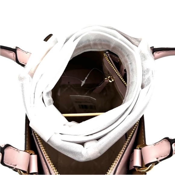 Michael Kors Reed Small Satchel Crossbody Bag & Large Trifold Wallet Light Pink - Picture 11 of 15